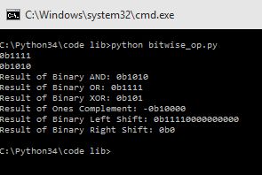 Example for Bitwise Binary Operators